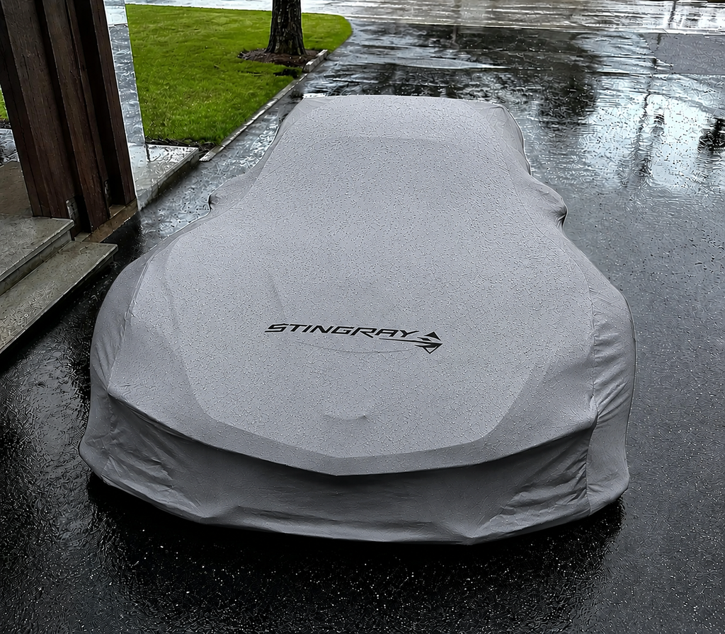 CORVETTE Autoabdeckung, ( Z06-C8.R - JAKE SKULL-Stingray-Z07-Z51-ZR1-E RAY ) maßgeschneiderte Autoabdeckung für den Außenbereich