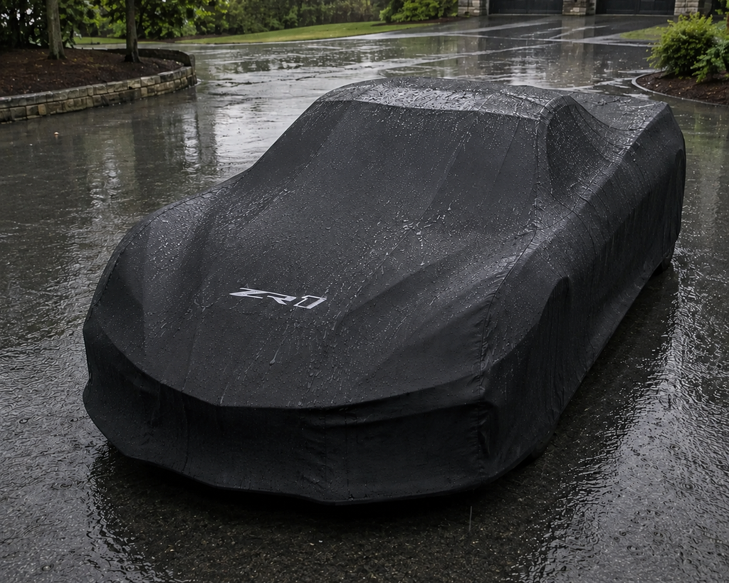 CORVETTE Autoabdeckung, ( Z06-C8.R - JAKE SKULL-Stingray-Z07-Z51-ZR1-E RAY ) maßgeschneiderte Autoabdeckung für den Außenbereich