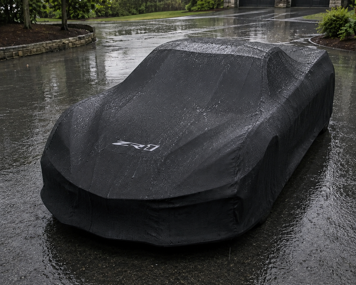 CORVETTE Autoabdeckung, ( Z06-C8.R - JAKE SKULL-Stingray-Z07-Z51-ZR1-E RAY ) maßgeschneiderte Autoabdeckung für den Außenbereich