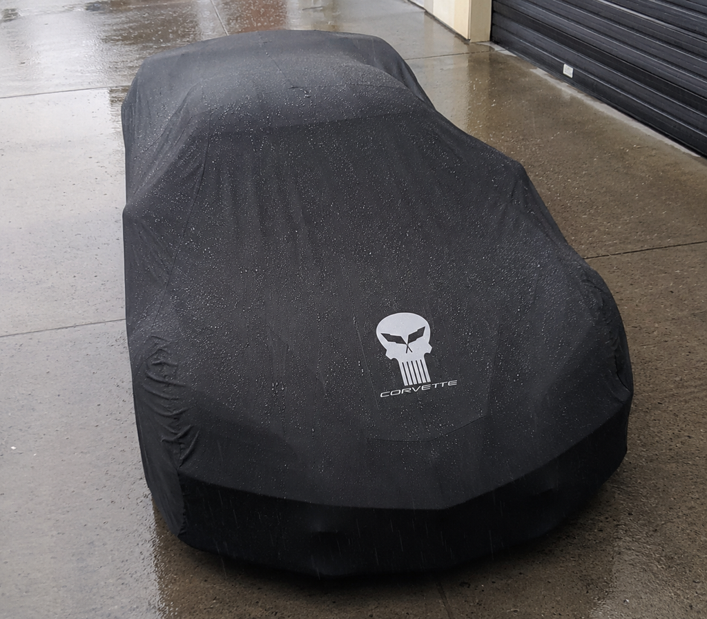 CORVETTE Autoabdeckung, ( Z06-C8.R - JAKE SKULL-Stingray-Z07-Z51-ZR1-E RAY ) maßgeschneiderte Autoabdeckung für den Außenbereich