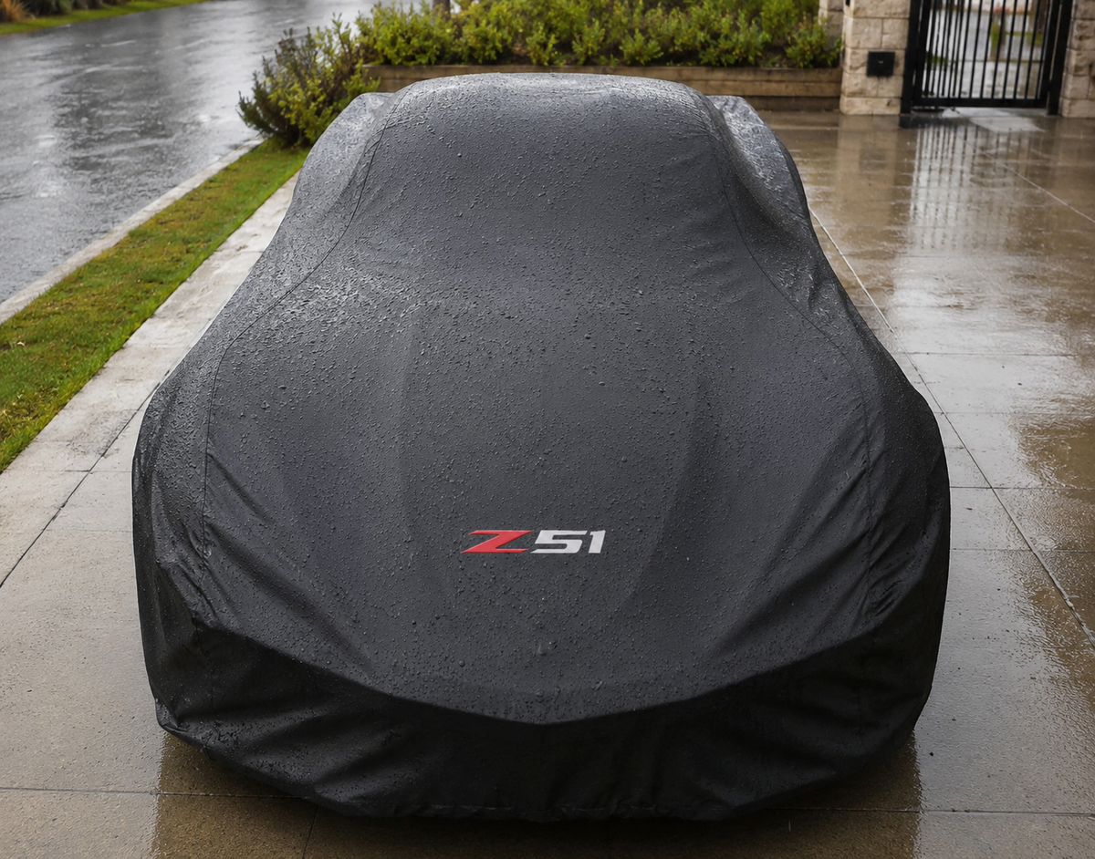 CORVETTE Autoabdeckung, ( Z06-C8.R - JAKE SKULL-Stingray-Z07-Z51-ZR1-E RAY ) maßgeschneiderte Autoabdeckung für den Außenbereich