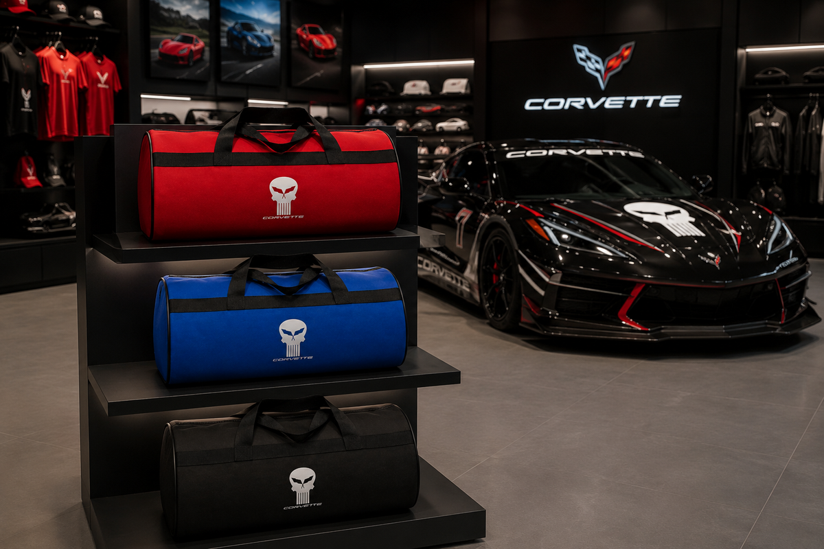CORVETTE ( Z06-JAKE SKULL-Stingray-Z07-Z51-ZR1-C8.R ) Auto Reisetasche Kofferraumtasche 30 × 50 cm