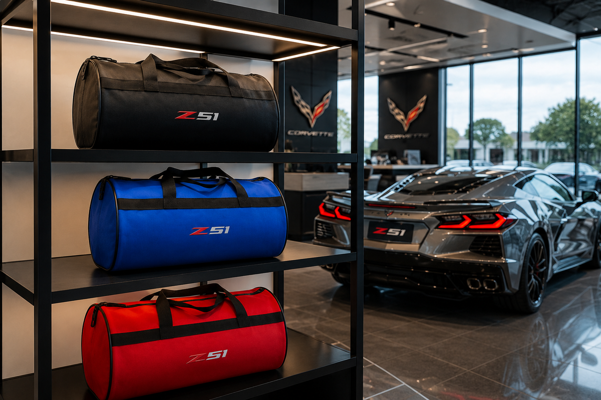 CORVETTE ( Z06-JAKE SKULL-Stingray-Z07-Z51-ZR1-C8.R ) Auto Reisetasche Kofferraumtasche 30 × 50 cm