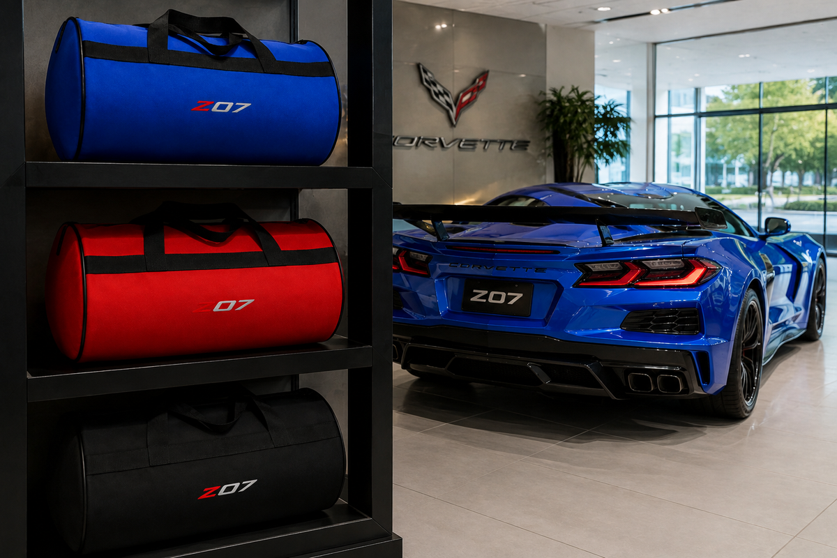 CORVETTE ( Z06-JAKE SKULL-Stingray-Z07-Z51-ZR1-C8.R ) Auto Reisetasche Kofferraumtasche 30 × 50 cm