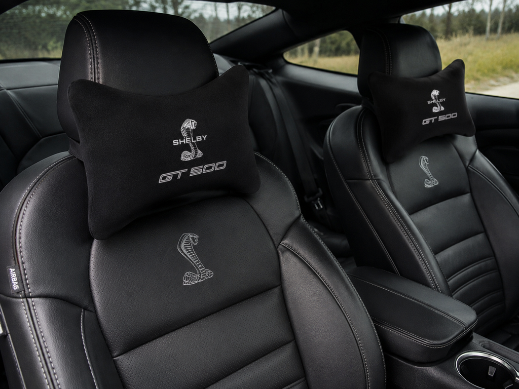 SHELBY ( GT350-GT500-COBRA ) Premium Auto Nackenkissen 2er Set
