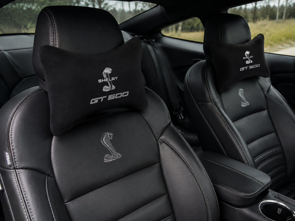 SHELBY ( GT350-GT500-COBRA ) Premium Auto Nackenkissen 2er Set