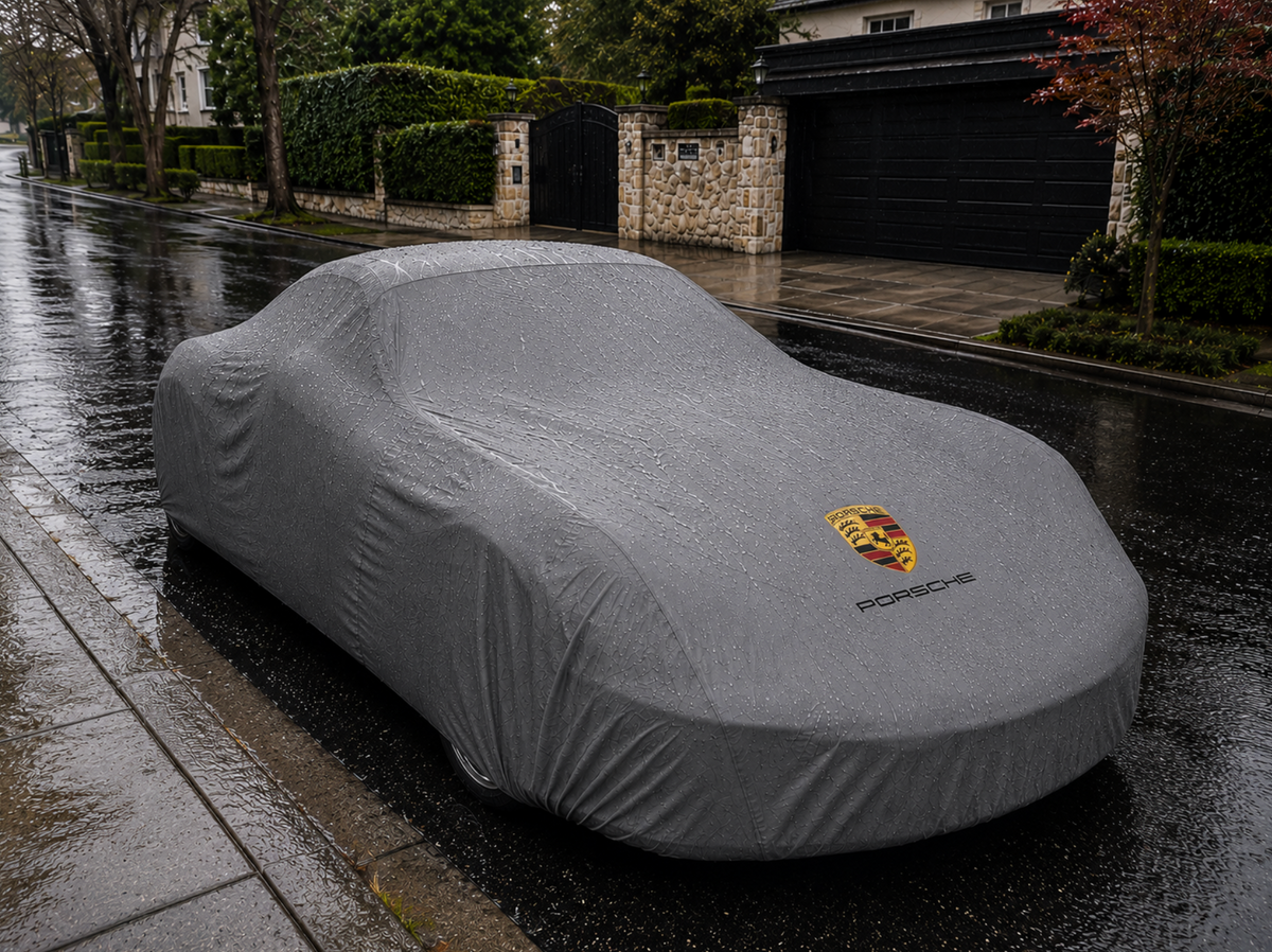 PORSCHE Autoabdeckung, PORSCHE maßgeschneiderte Autoabdeckung für den Außenbereich