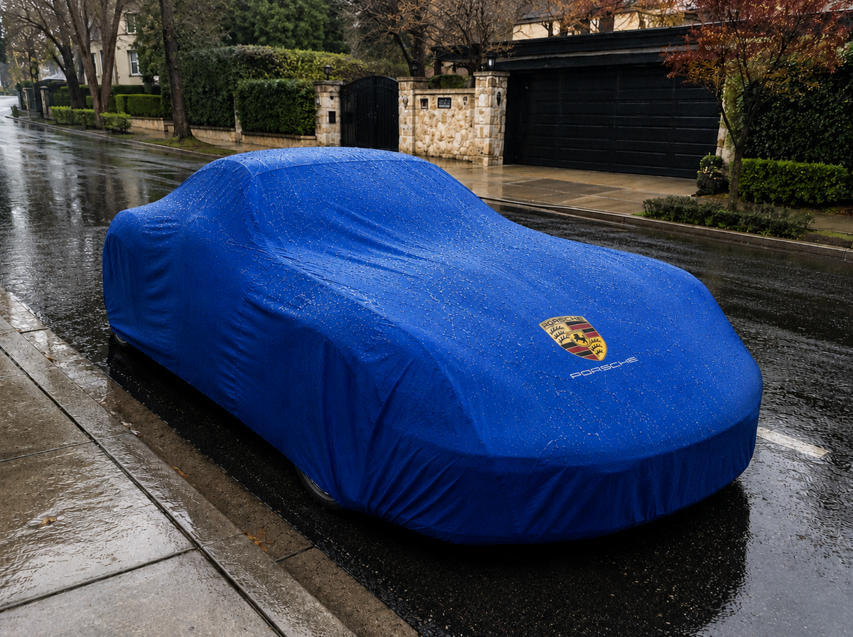 PORSCHE Autoabdeckung, PORSCHE maßgeschneiderte Autoabdeckung für den Außenbereich