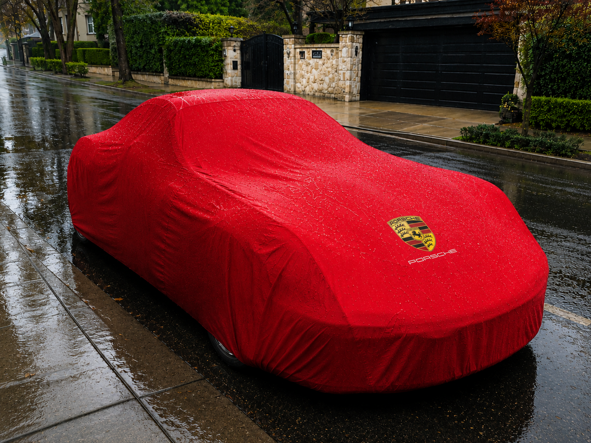 PORSCHE Autoabdeckung, PORSCHE maßgeschneiderte Autoabdeckung für den Außenbereich