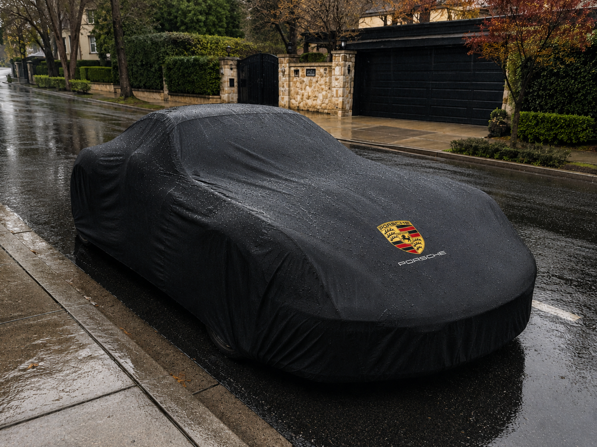 PORSCHE Autoabdeckung, PORSCHE maßgeschneiderte Autoabdeckung für den Außenbereich