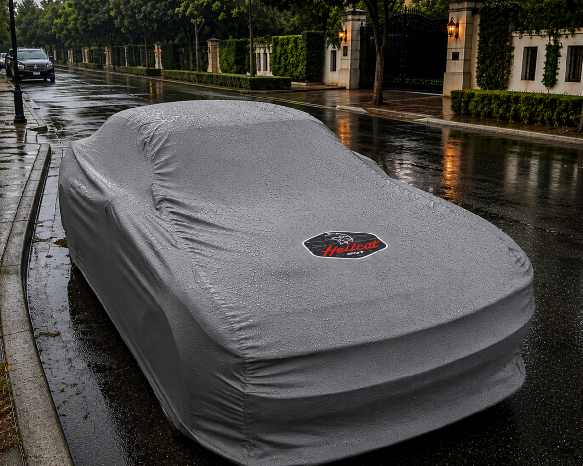 DODGE HELLCAT SRT Autoabdeckung, DODGE HELLCAT SRT maßgeschneiderte Autoabdeckung für den Außenbereich