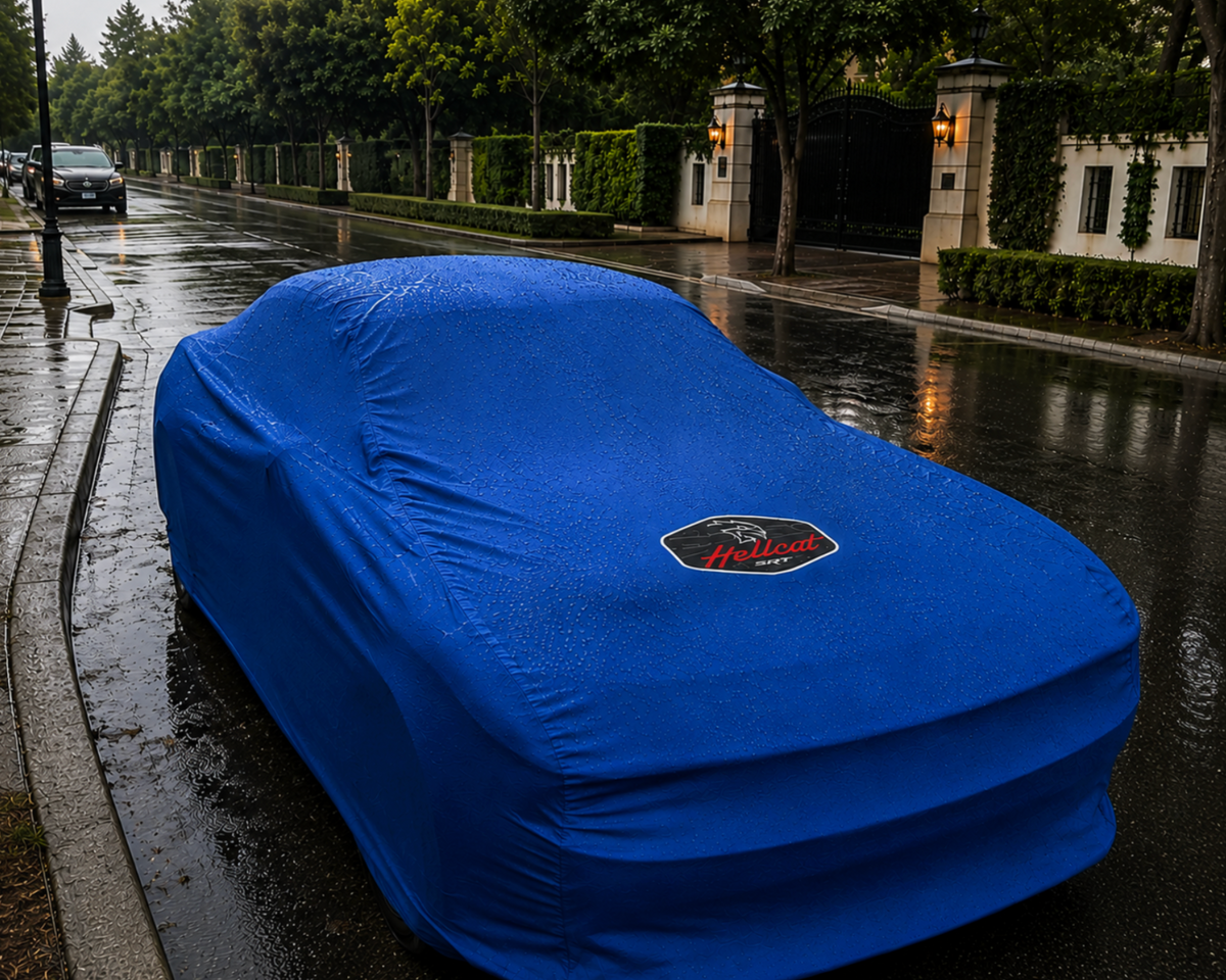 DODGE HELLCAT SRT Autoabdeckung, DODGE HELLCAT SRT maßgeschneiderte Autoabdeckung für den Außenbereich