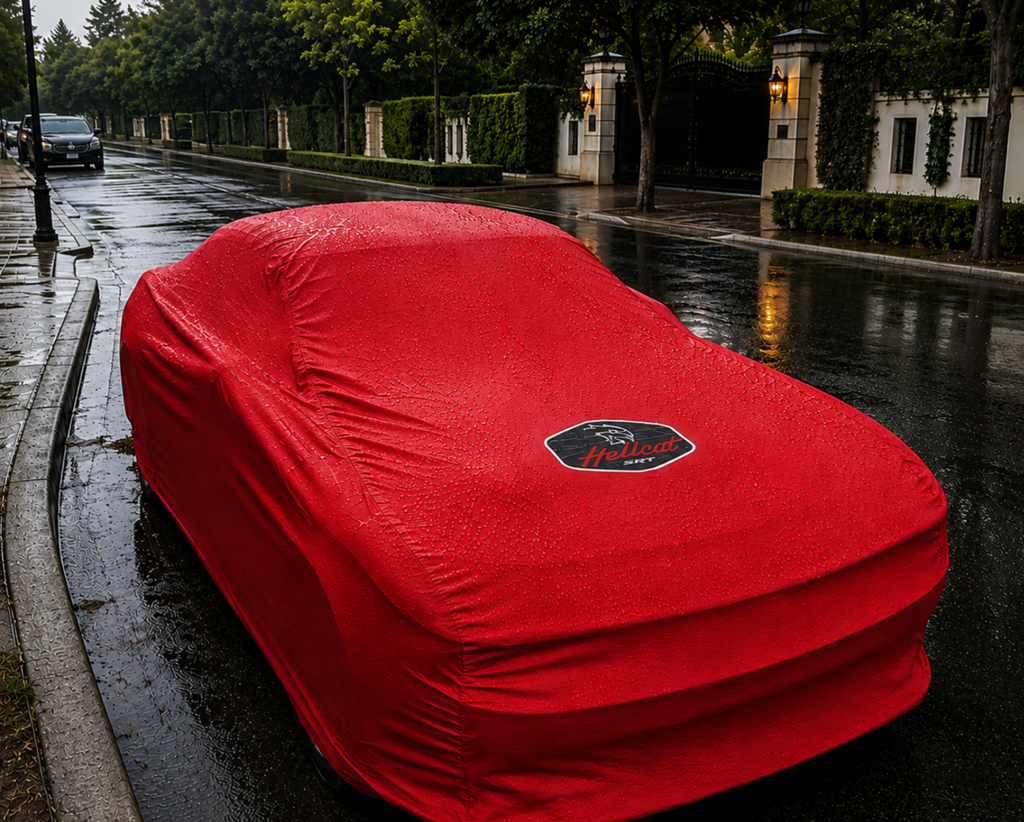 DODGE HELLCAT SRT Autoabdeckung, DODGE HELLCAT SRT maßgeschneiderte Autoabdeckung für den Außenbereich